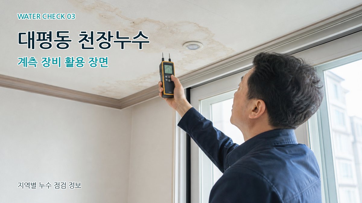 대평동 천장누수 계측 장비 활용 장면