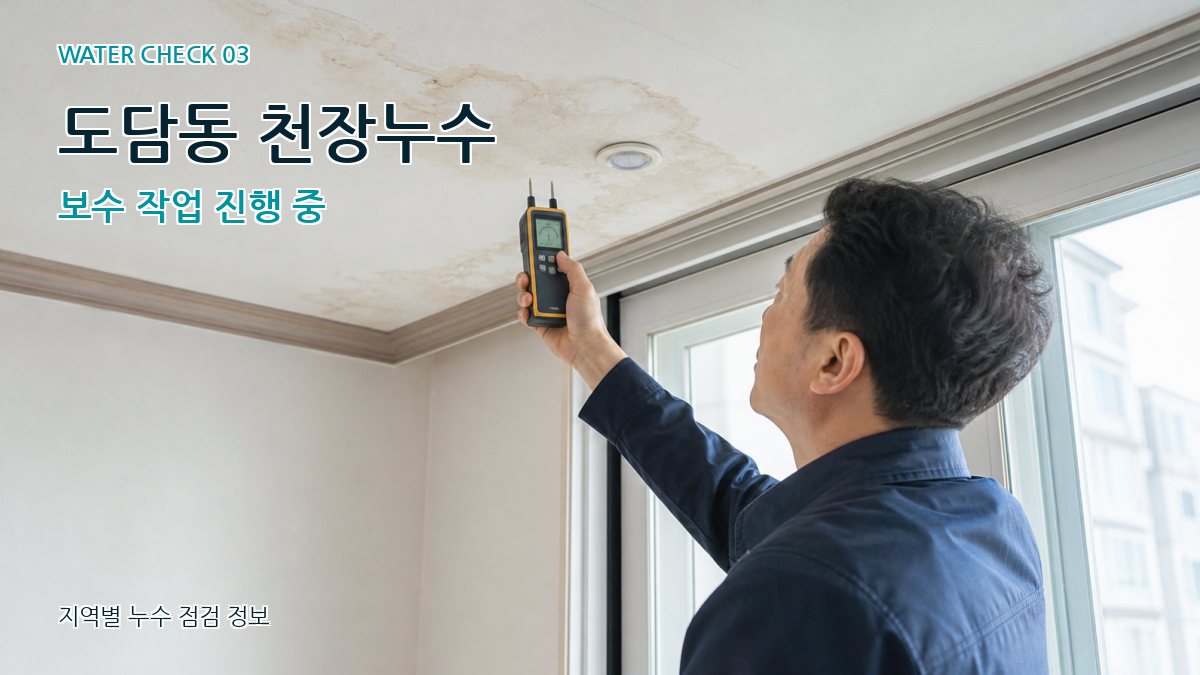 도담동 천장누수 보수 작업 진행 중