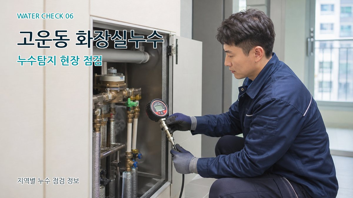 고운동 화장실누수 누수탐지 현장 점검