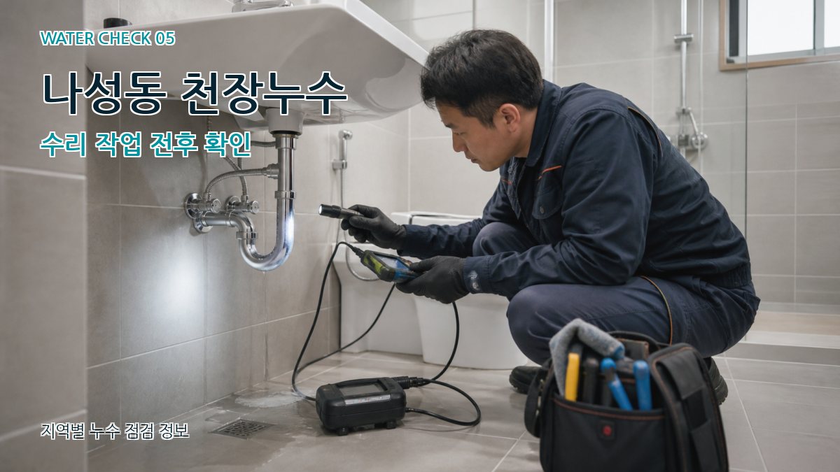 나성동 천장누수 수리 작업 전후 확인