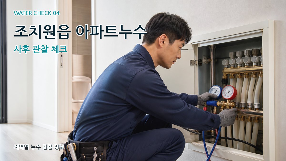 조치원읍 아파트누수 사후 관찰 체크