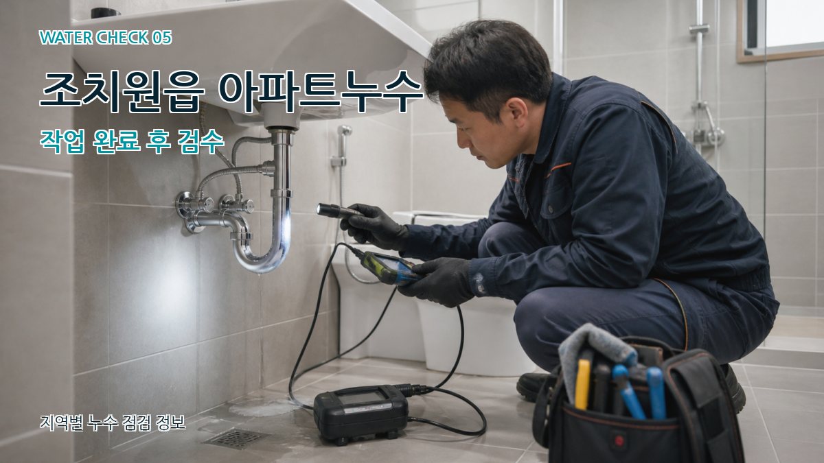 조치원읍 아파트누수 작업 완료 후 검수