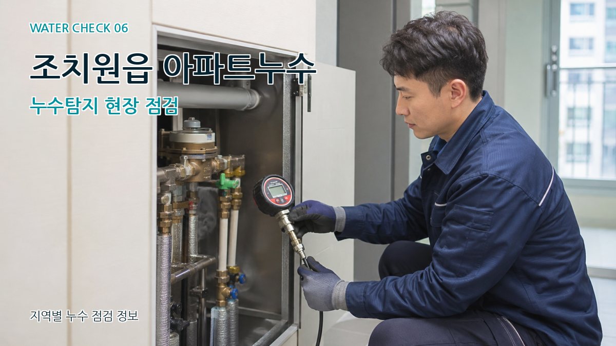조치원읍 아파트누수 누수탐지 현장 점검